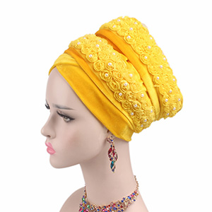 Pearl velvet turban hat wholesale