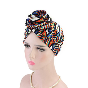 Cotton pan flower turban hat