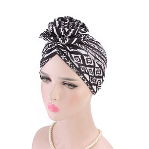 Cotton pan flower turban hat
