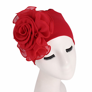 Flower fiber turban hat