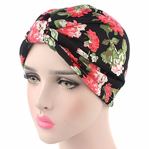 Printed cotton turban hat