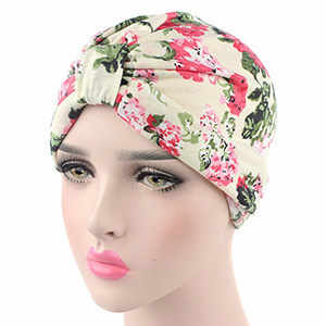 Printed cotton turban hat
