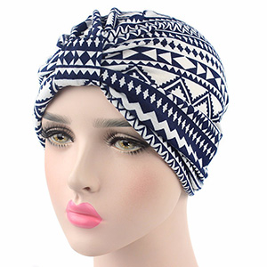 Printed cotton turban hat