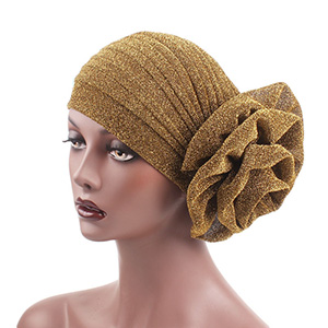 Bright silk flower turban hat