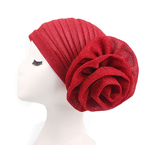 Bright silk flower turban hat