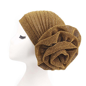 Bright silk flower turban hat