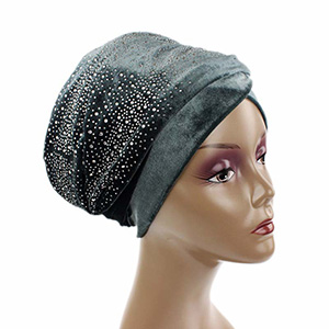 Gypsophila rhinestone velvet turban hat