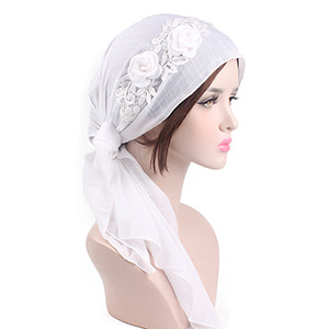 Ladies floral cotton turban hat