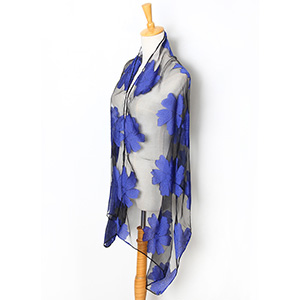 Ladies leaf embroidery scarf