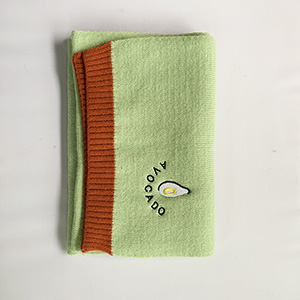 Avocado wool knitted scarf