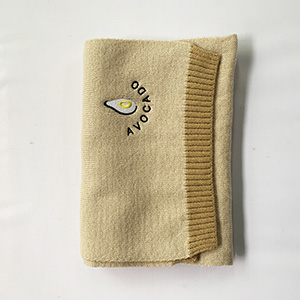 Avocado wool knitted scarf