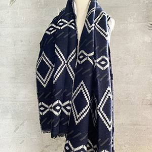 Diamond plaid cashmere shawl
