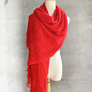 Warm wool knitted scarf