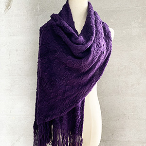 Warm wool knitted scarf
