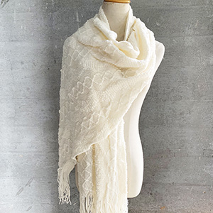 Warm wool knitted scarf