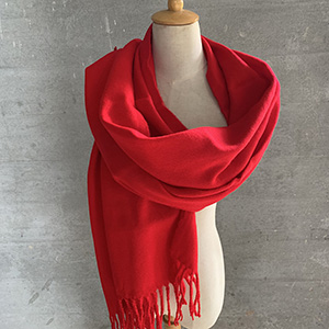 Pure color warm red shawl