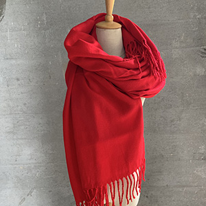 Pure color warm red shawl