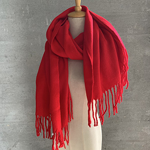 Pure color warm red shawl