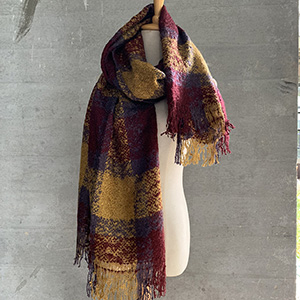 Ladies thick cashmere plaid scarf