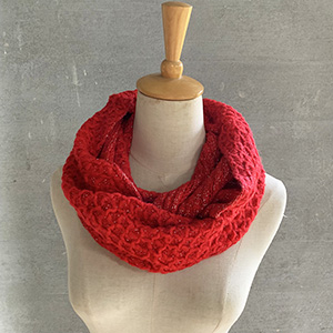 Wool knitted silver silk scarf