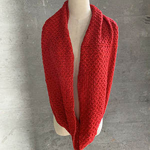 Wool knitted silver silk scarf