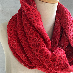 Wool knitted silver silk scarf