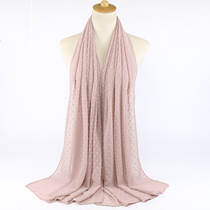 Monochrome flocking pearl chiffon scarf