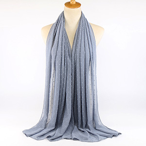 Monochrome flocking pearl chiffon scarf