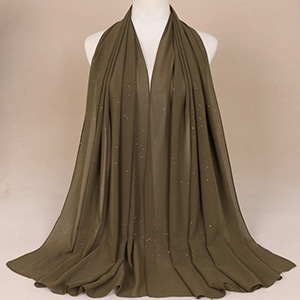 Monochrome hijab sprinkled gold scarf