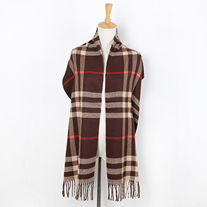 Plaid tassel thickened long scarf