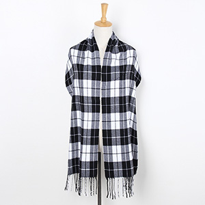 Plaid tassel thickened long scarf