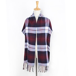 Plaid tassel thickened long scarf