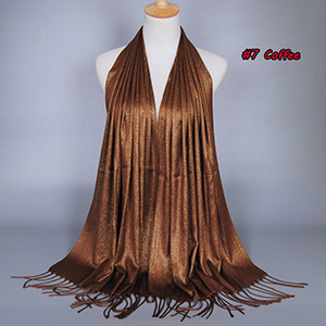 Monochrome fringed pearl chiffon headscarf