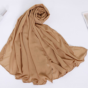 Pure Pearl Chiffon Chain Side Scarf