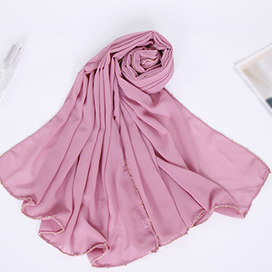 Pure Pearl Chiffon Chain Side Scarf