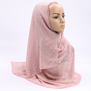 Monochrome hair ball pearl chiffon scarf