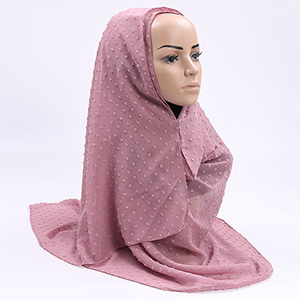 Monochrome hair ball pearl chiffon scarf