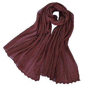 Ladies Pearl Chiffon Pleated Headscarf