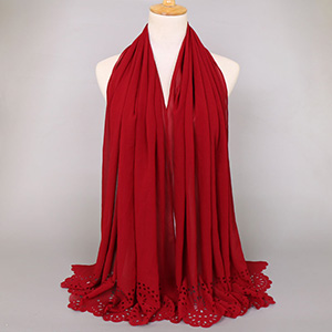 Hollow breathable pearl chiffon headscarf