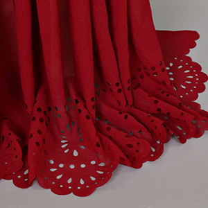 Hollow breathable pearl chiffon headscarf