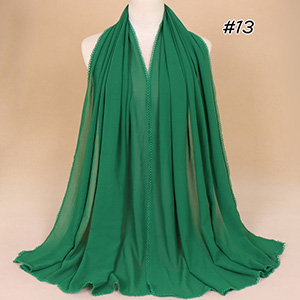 Pearl chiffon scarf with tooth edge