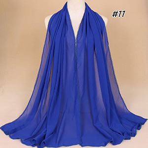Pearl chiffon scarf with tooth edge