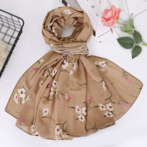 Printed Pearl Chiffon Bandana Scarf