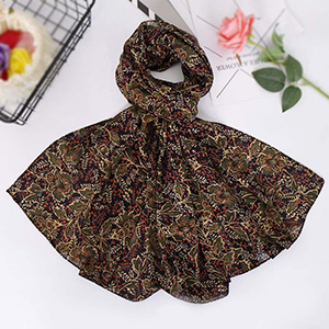 Printed Pearl Chiffon Bandana Scarf