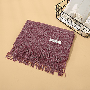 Winter solid color clip flower scarf