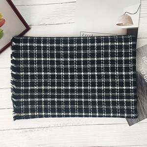 Thick knitted plaid scarf