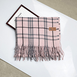 Striped cashmere fringed scarf wholesale