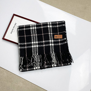 Striped cashmere fringed scarf wholesale