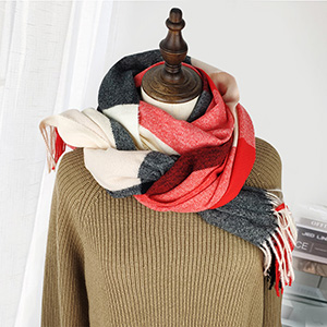 Winter plaid thick scarf wholesale