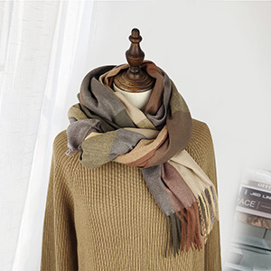Winter plaid thick scarf wholesale